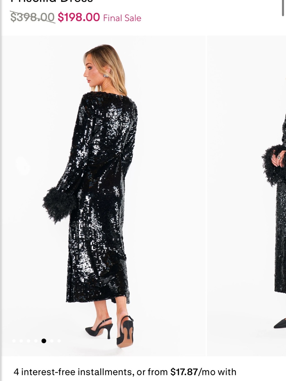 Show Me Your MuMu Sequin Long Sleeve Black Evening Dress - Picture 2 of 3